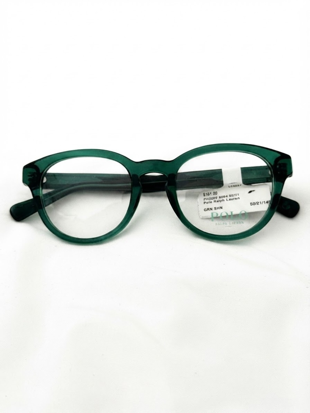 🏇🏿Polo by Ralph Lauren Adult/Unisex Translucent Hunter Green Round Glasses